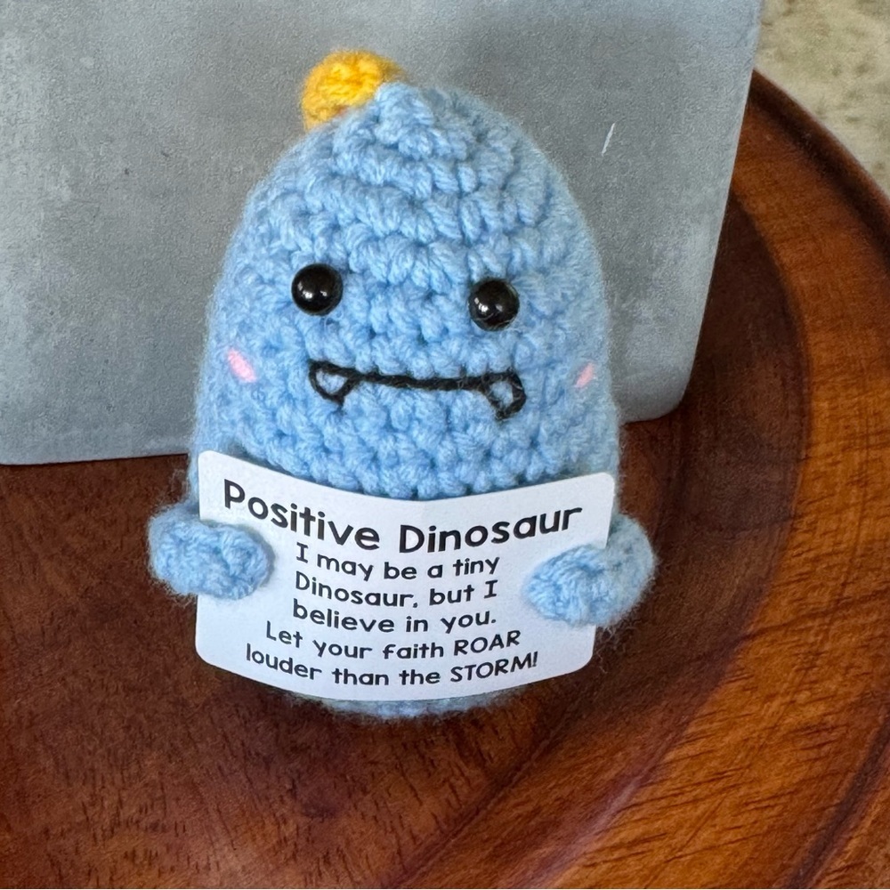 Adorable Blue Crocheted Dinosaur Plush